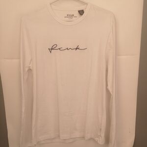 French Connection White Long Sleeve Tee